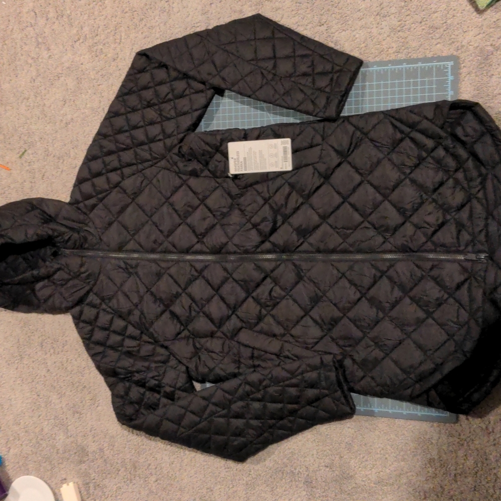 New! Black Athleta Long Whisper Featherless Parka size Small